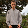 Peace Love Graf Oversize Hoodie Acid Washed Grey