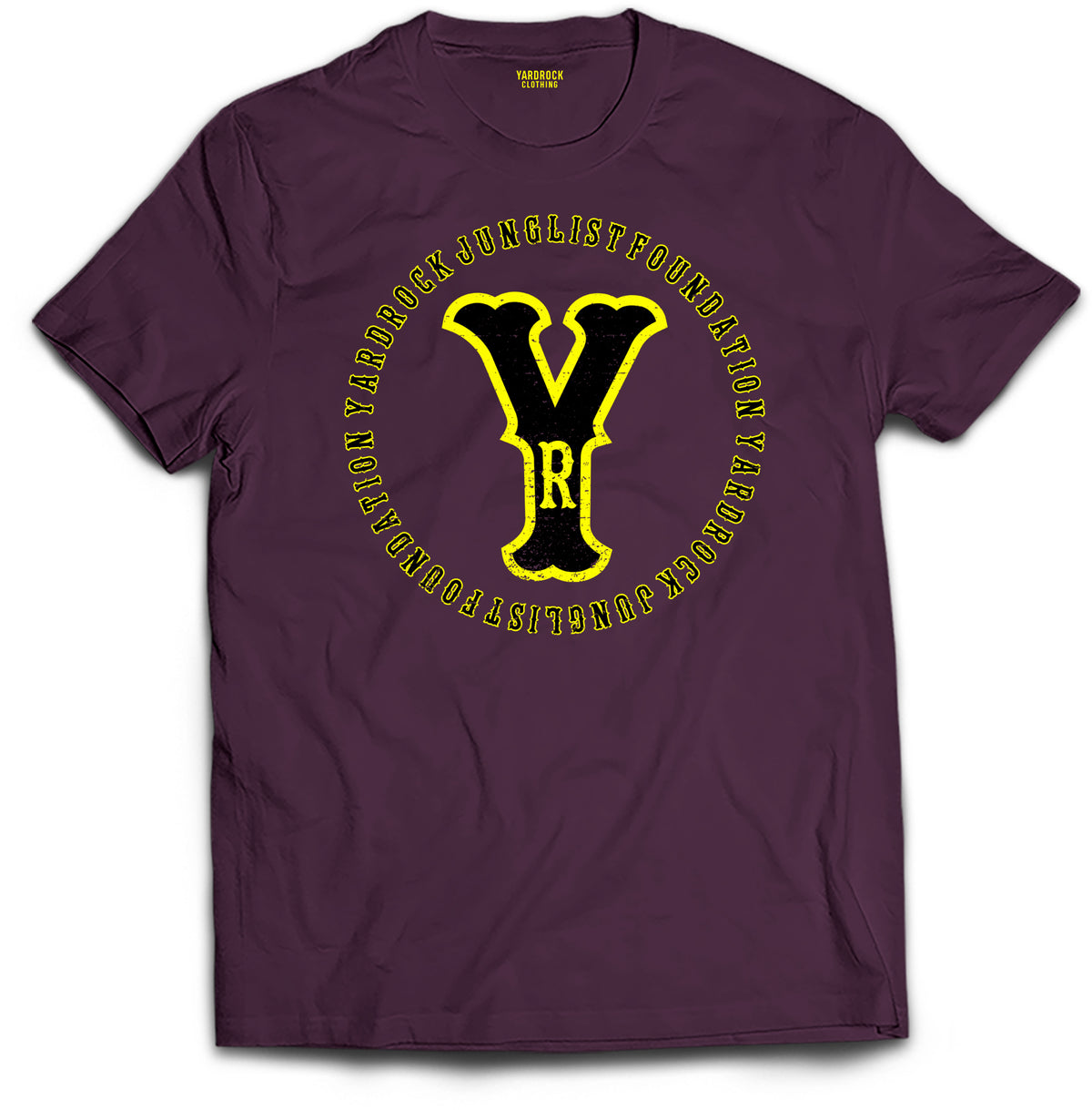 Yardrock YR Vintage Classic Design on a Purple T Shirt