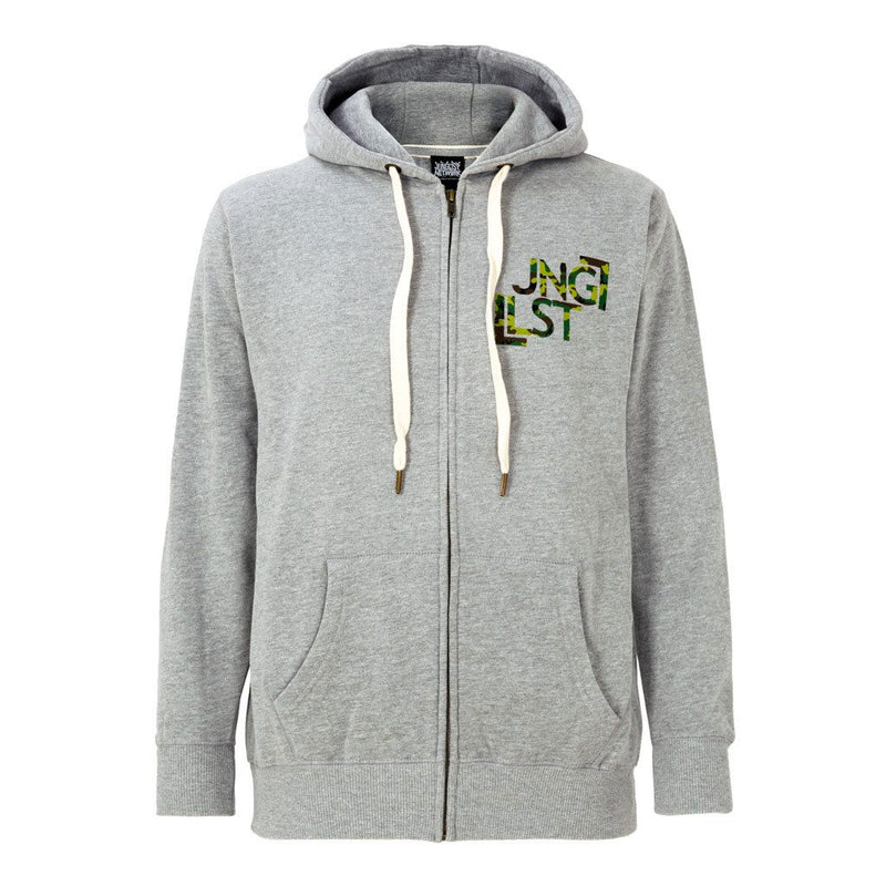 Grey Zip Jnglst Hoodie