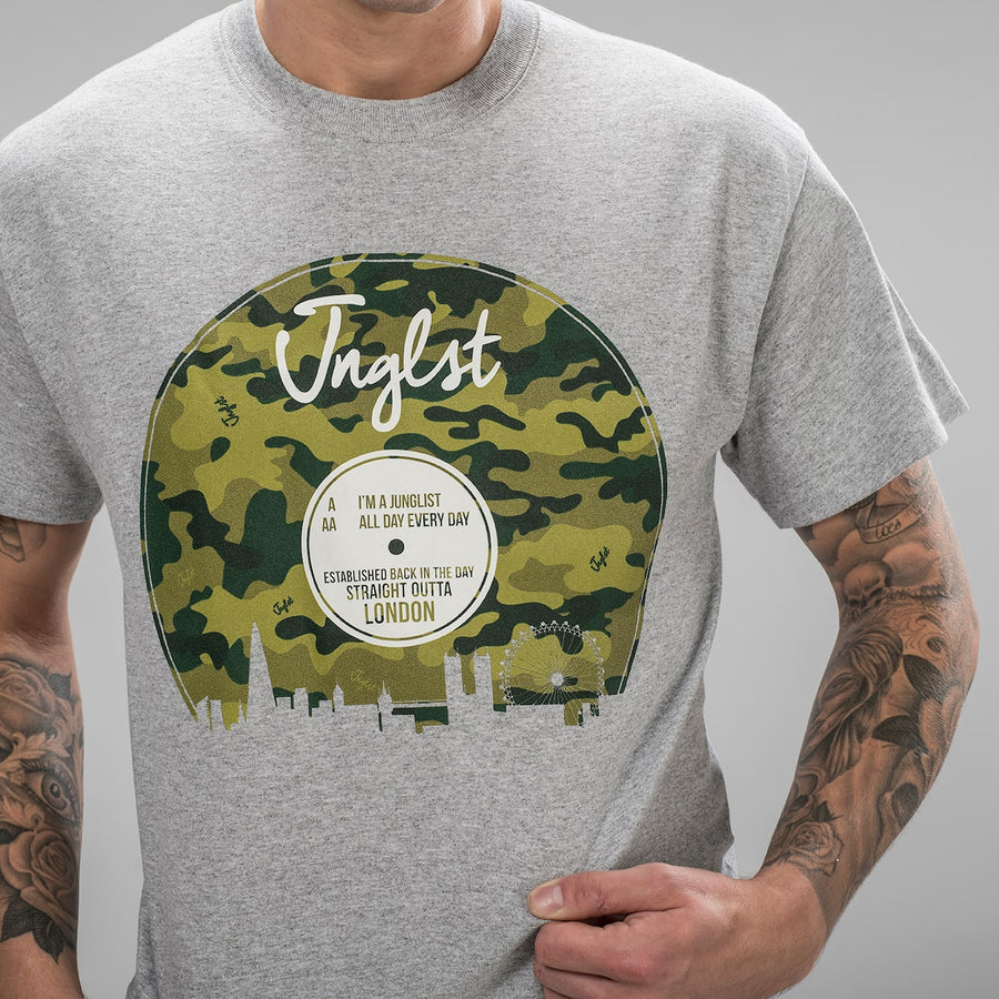 Grey Junglist London Vinyl T-Shirt