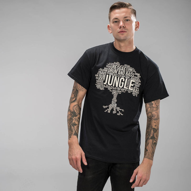 Jungle Roots and Branches for Junglist Black Tee by Jnglst Clothing