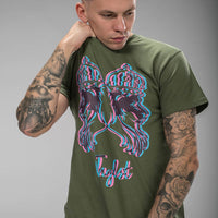 Front Shot of Green Jungle Lion 3d T-Shirt