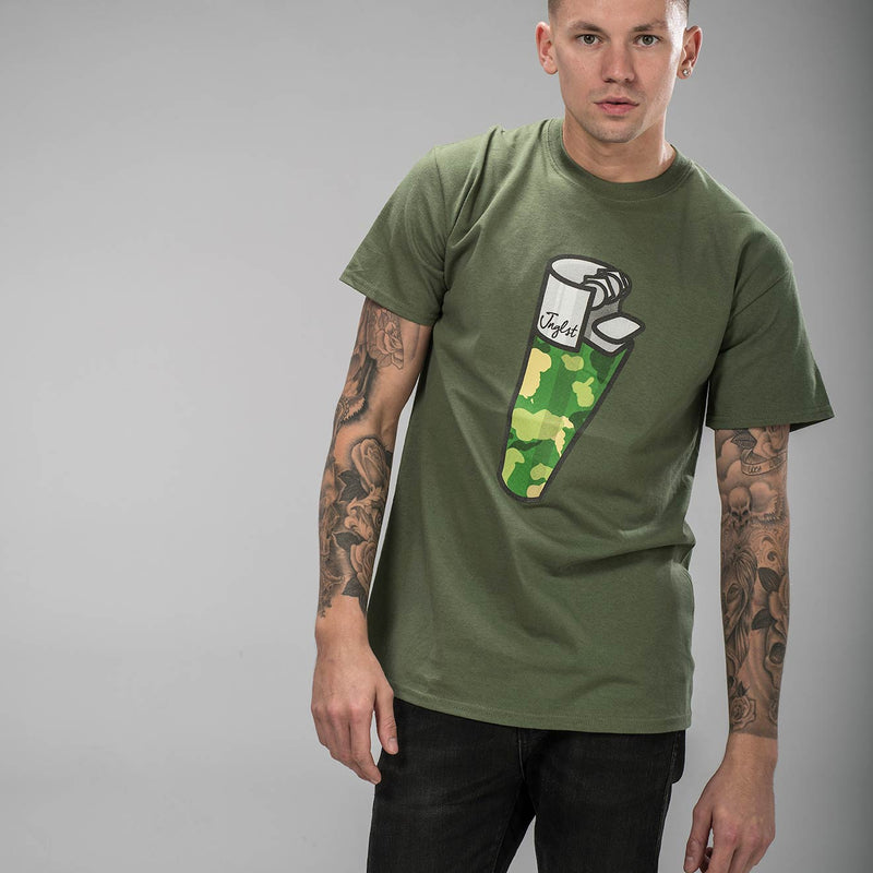 Jnglst Clothing Lighter Tee shirt in Military Green