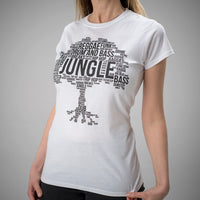 Model Wearing Junglist White Roots Tee for Women