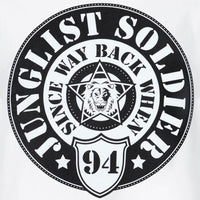 Close up White Junglist Soldier tee