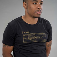 Black T-Shirt with Gold Amen Break Print