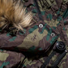 Close up of Faux Fur Hood and Camo on our Winter Parka