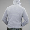 Grey Junglist Zip Crown King Hoodie from Back