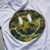 Camo Smiley Design on White Tee