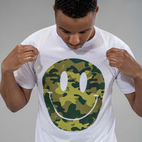 Camo Smiley White T-Shirt mid shot